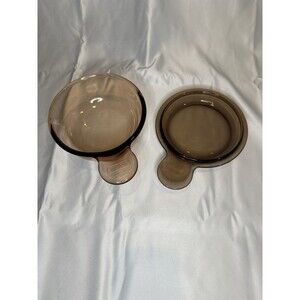 Grab It Vision Corning Ware Bowl With Lid Amber Glass V-150-B